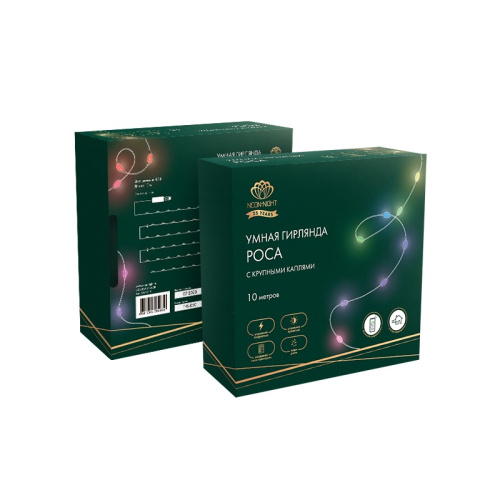 картинка Гирлянда смарт Нить из росы с крупными светодиодами 10м,  100LED RGB,  IP20, прозрачный провод,  USB от магазина Сантехстрой