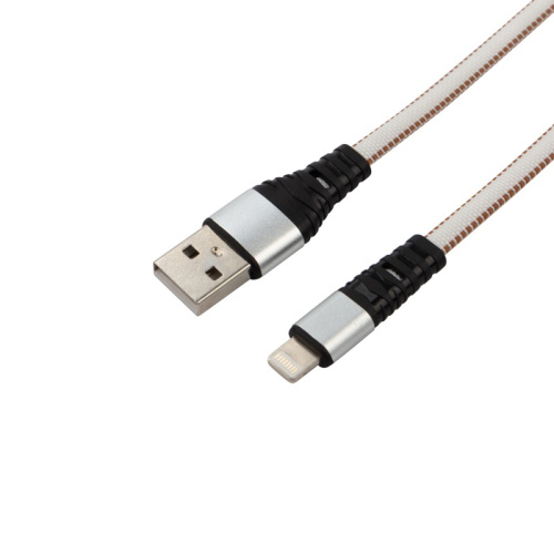 картинка Кабель REXANT USB-Lightning 2.4 A,  1 м,  белая нейлоновая оплетка от магазина Сантехстрой