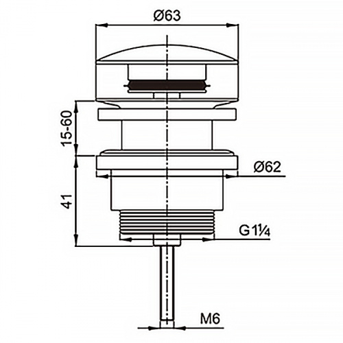 картинка Донный клапан AZARIO для раковины, CLIC-CLAC, 1 1/4, латунь, белый (AZ-105-WHI) от магазина Сантехстрой