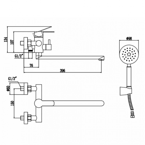 картинка Смеситель для ванны Fmark (FS8225C) от магазина Сантехстрой