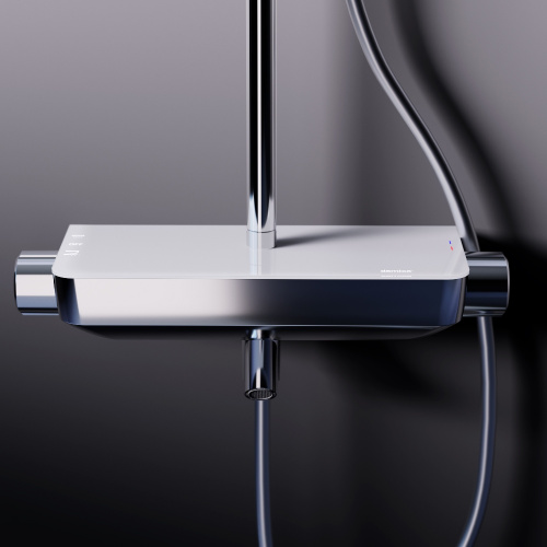 картинка 936730000 Scandinavian Pure душевая система с ванно-душевым смесителем-полкой, хром от магазина Сантехстрой