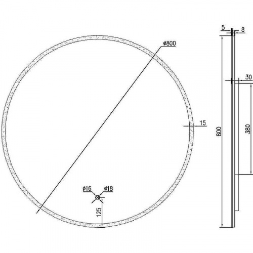картинка Зеркало Sancos Sfera 80 SF800 с подсветкой с сенсорным выключателем от магазина Сантехстрой