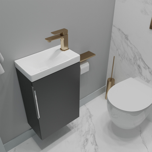 картинка Тумба под раковину Монови Слим 40 Антрацит от магазина Сантехстрой