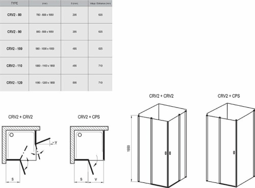 картинка Душевая дверь Ravak Chrome CRV2-90 1QV70100Z1 профиль Белый стекло Transparent от магазина Сантехстрой