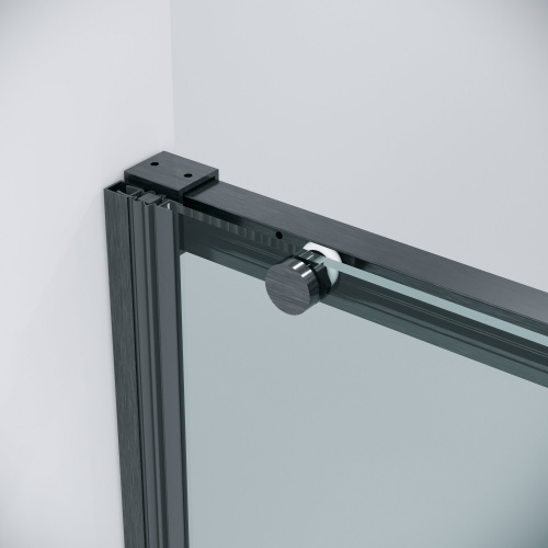 картинка Дверь в нишу 100.K33.01.100.42.00 Galaxy (100*195) графит сатин, стекло прозрачное, 1 место от магазина Сантехстрой