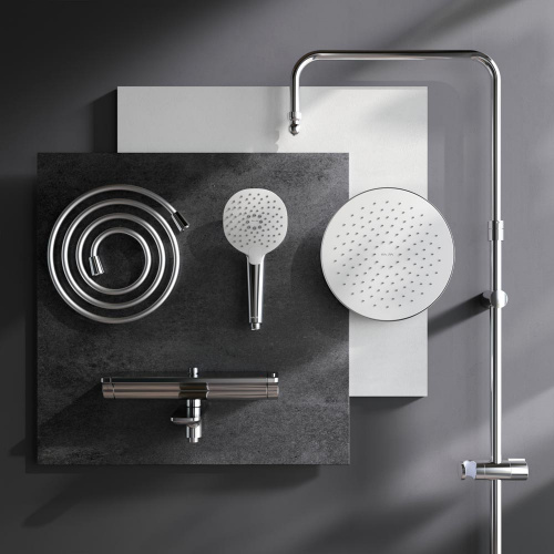 картинка F0770A500 Spirit V2.0 душ.система, набор: смеситель д/ванны/душа с термостатом, верхн. душ d 250 мм, от магазина Сантехстрой