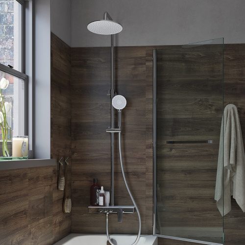 картинка Смеситель для ванны с верхним душем IDDIS Shelfy (SHESB3Bi06) от магазина Сантехстрой