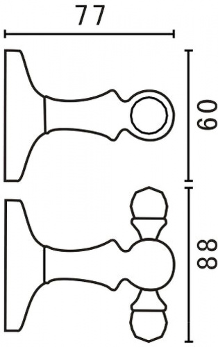 картинка Двойной крючок Art&Max Antic Crystal AM-E-2686SJ-Br Бронза от магазина Сантехстрой