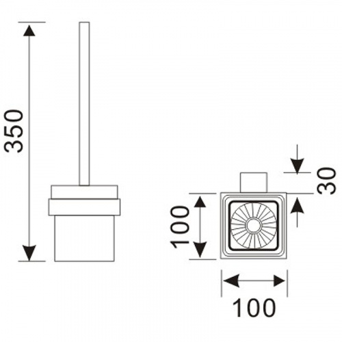 картинка Ершик для унитаза Orans P-7207 7207pols Черный матовый от магазина Сантехстрой