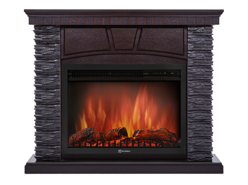 картинка Портал Firelight Porto 25 камень черный, шпон венге от магазина Сантехстрой