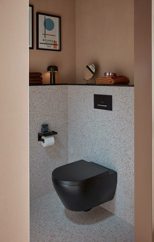 картинка Клавиша смыва Villeroy&Boch ViConnect 922169AN Черная матовая от магазина Сантехстрой