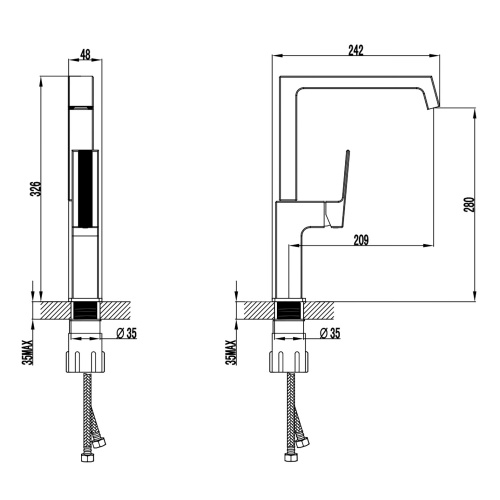 картинка Смеситель для кухонной мойки Azario EXQUISITE керамический картридж, хром (AZ-VSM568340C) от магазина Сантехстрой