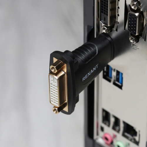 картинка Переходник штекер HDMI - гнездо DVI-I REXANT от магазина Сантехстрой