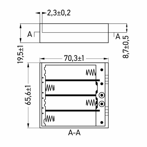 картинка Отсек батарейный BH640, 4хАА (с проводами,  закрытый),  1 штука от магазина Сантехстрой