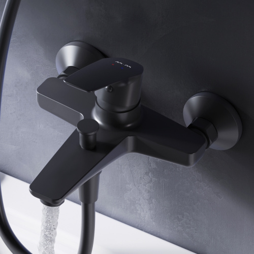 фото f90a10022 gem, смеситель для ванны/душа излив 179 мм, черный, шт.