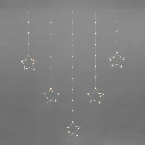 картинка Гирлянда Светодиодный занавес из росы с фигурами Звезд ТЕПЛЫЙ БЕЛЫЙ IP20 USB + пульт управления NEON-NIGHT от магазина Сантехстрой