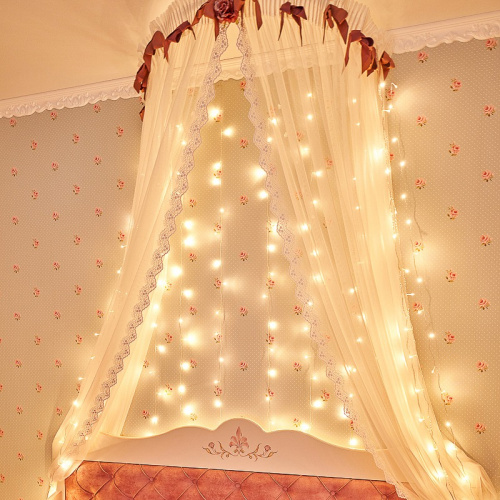 картинка Гирлянда Светодиодный Дождь 3х2 м,  свечение с динамикой,  прозрачный провод,  230 В,  цвет теплый белый от магазина Сантехстрой