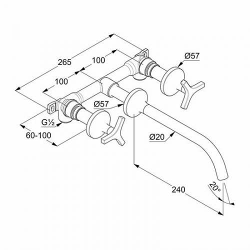 картинка Смеситель для раковины Kludi 201460539 Хром от магазина Сантехстрой