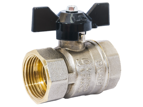 картинка Кран шаровой латунный LD Pride 47.20.B-B.Б Ду 20 Ру 40 вн-вн, (бабочка) от магазина Сантехстрой