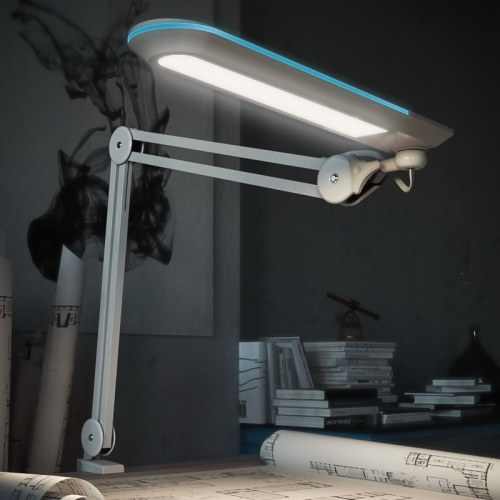 картинка Лампа настольная бестеневая,  струбцина, Blue Stream,  60 SMD LED,  белая (9502LED, IN) REXANT от магазина Сантехстрой