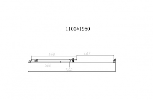 картинка Душевая дверь Slim-N VDS-4SN110CLG, 1100, брашированное золото, стекло прозрачное от магазина Сантехстрой