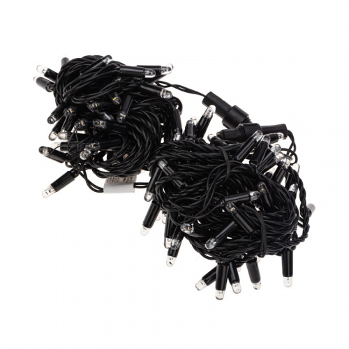 картинка Гирлянда Нить 10м,  постоянное свечение,  черный ПВХ,  230В,  цвет Тёплый белый от магазина Сантехстрой