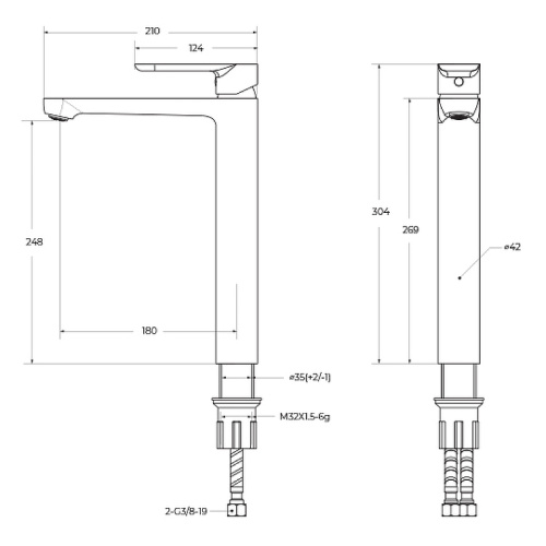 картинка Смеситель для раковины Cezares Stylus STYLUS-LC-IN-W0 Сатин от магазина Сантехстрой