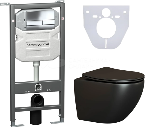 картинка Комплект Ceramica Nova cn4002mb_1002ch_1000 Черный от магазина Сантехстрой