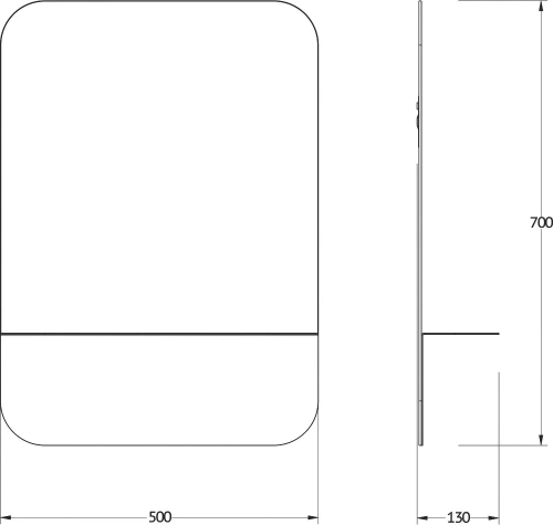 картинка Зеркало Evoform Shadow BY 0551 50х70 с полкой от магазина Сантехстрой