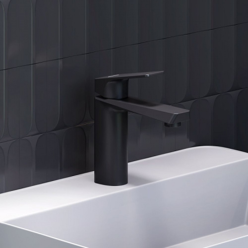 картинка 400210300 Merkur смеситель для умывальника, чёрный от магазина Сантехстрой