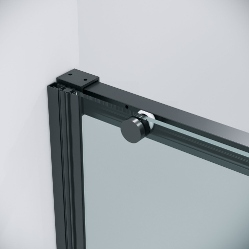 картинка Дверь в нишу 100.K33.01.120.21.00 Galaxy (120*195) черный матовый, стекло прозрачное, 1 место от магазина Сантехстрой