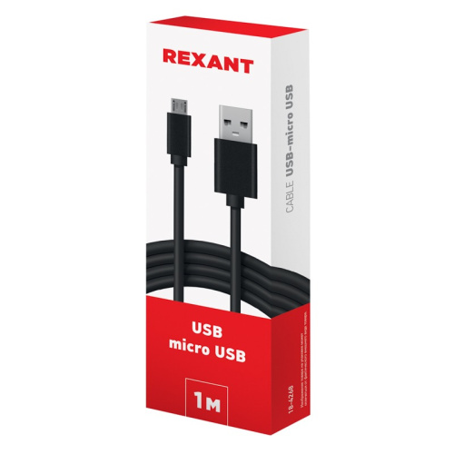 картинка Кабель USB-micro USB/PVC/black/1m/REXANT от магазина Сантехстрой