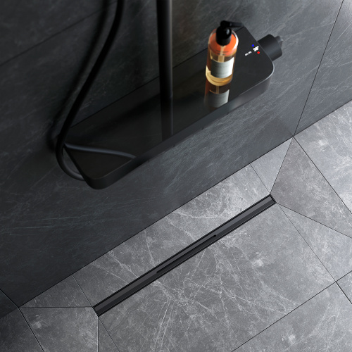картинка W01SC-S11-060-05BM MasterFlow Трап для душа линейный универс затвор Slim line 60см цвет черн мат от магазина Сантехстрой