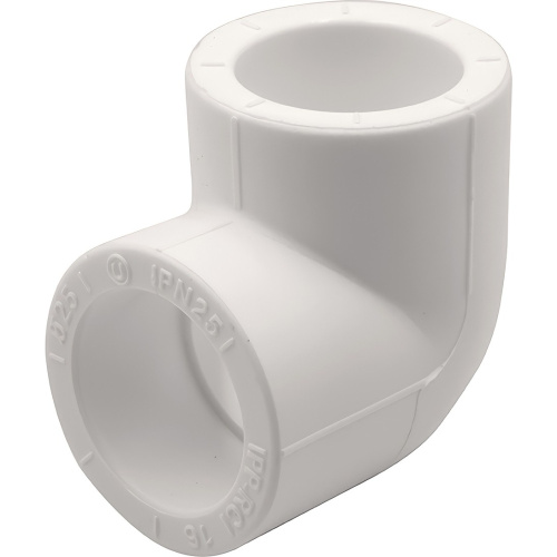 картинка Угольник THERMOLIGHT 90гр. PP-R 25 белый (30/240) от магазина Сантехстрой