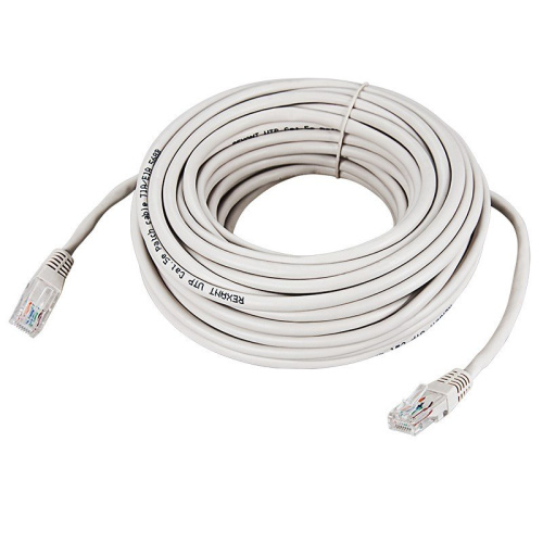 картинка Шнур коммутационный,  патч-корд U/UTP RJ45-RJ45, CAT 5e,  20м,  PVC серый REXANT от магазина Сантехстрой