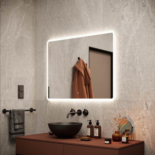 картинка Зеркало Sancos Arcadia 90 AR900 с подсветкой с сенсорным выключателем от магазина Сантехстрой