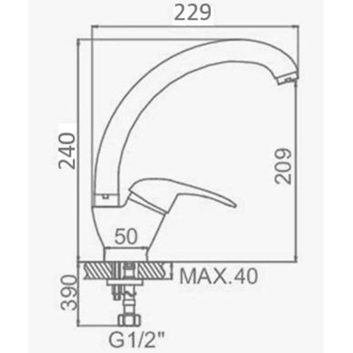 картинка Смеситель для кухни D-Lin D150301, хром от магазина Сантехстрой