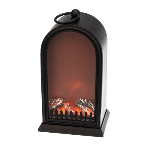 картинка Светодиодный камин Фьюжн с эффектом живого огня 14,7x11,7x25 см,  батарейки 2хС (не в комплекте) USB,  черный от магазина Сантехстрой
