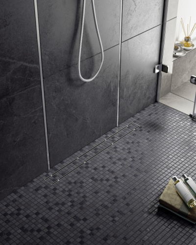 картинка Душевой лоток TIMO Drain System 600 с двусторонней панелью "plate" под плитку, Хром (DS230206/00) от магазина Сантехстрой