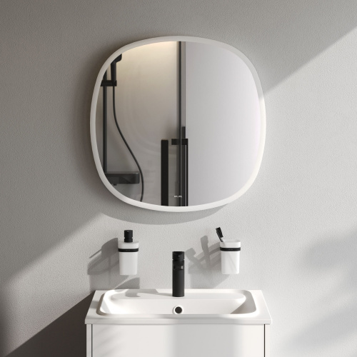 картинка M8FMOX0651WGS Зеркало универсальное с контурной LED-подсветкой, ИК- сенсором, квадрат, 65 см от магазина Сантехстрой