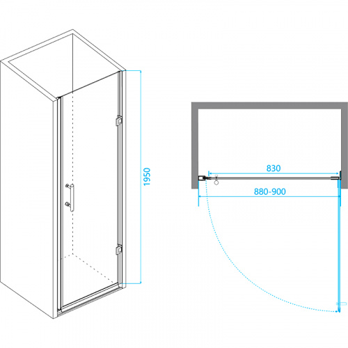 картинка Душевая дверь RGW 41080609-14 от магазина Сантехстрой