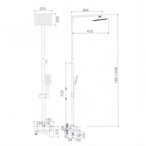 картинка Душевая система Haiba (HB24815) от магазина Сантехстрой