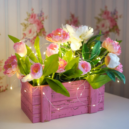 картинка Гирлянда Роса 5 м,  50 LED, USB,  теплое белое свечение NEON-NIGHT от магазина Сантехстрой