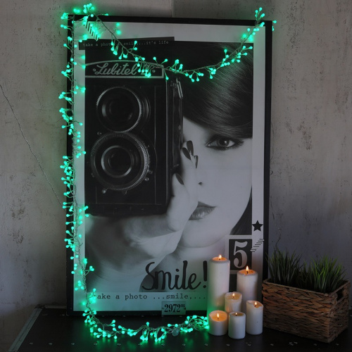 картинка Гирлянда Мишура LED 3 м прозрачный ПВХ,  288 диодов,  цвет зеленый от магазина Сантехстрой