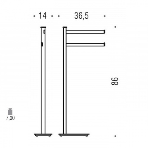 картинка Colombo Units Стойка с 2 полотенцедержателями, высота 86 см, цвет: хром от магазина Сантехстрой