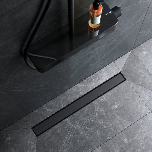 картинка W01SC-U11-070-04BM MasterFlow Трап для душа линейный универс затвор Tile 70см цвет черн мат от магазина Сантехстрой