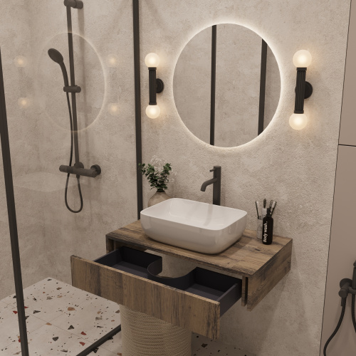 картинка Раковина накладная Oliveeka 9387B на столешницу 455-325 белая от магазина Сантехстрой