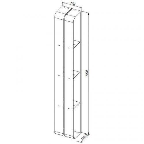 картинка Металлическая полка Aquanet Магнум 15х100 302226 Черная матовая от магазина Сантехстрой