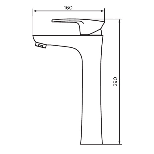 картинка D9022000BL Alpha смеситель для раковины высокий, цвет черный от магазина Сантехстрой
