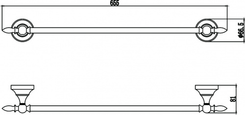 картинка Держатель для полотенец прямой 60 см Savol 68b (S-06824B) от магазина Сантехстрой